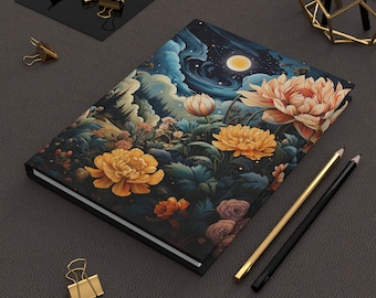 Cottagecore Celestial Hardcover Journal: Sun, Moon & Botanical Design