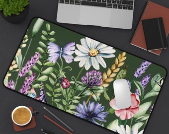 Podkładka na biurko Cottagecore Floral, podkładka pod mysz Botanical Wildflower