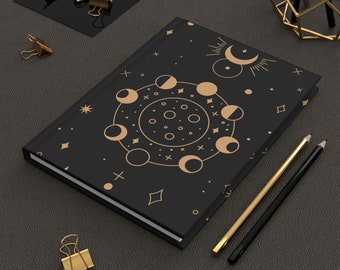 Moon Phases Hard Cover Journal: Celestial Dream Diary