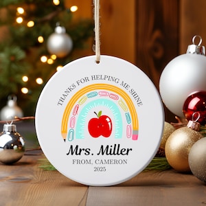 Personalized Teacher Ornament: Custom Teacher Appreciation Gift