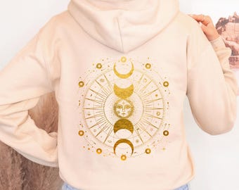 Moon Phases Hoodie: Whimsigoth Celestial Tarot Sweatshirt - Etsy