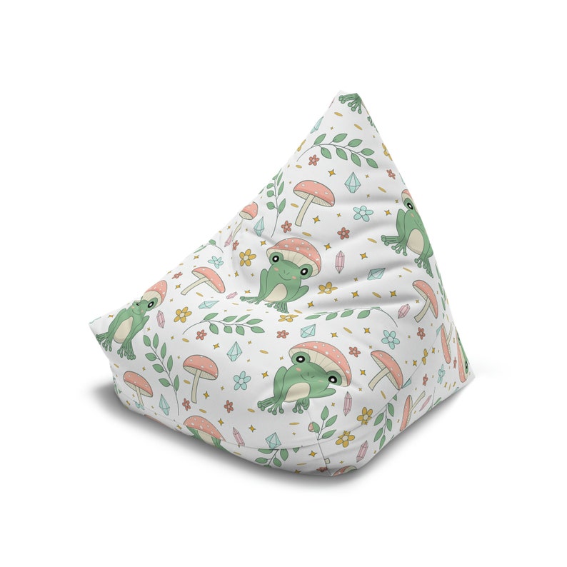 Cute Frog Cottagecore Mushroom Bean Bag Chair, Lounge Chair cover, BeanBag Chair, Gaming Chair, Kids Bean Bag Chair Cover image 6