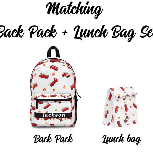 Kids Backpack With Matching Lunch Box Etsy