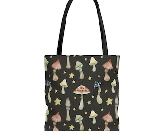 Mushroom Tote Bag: Cottagecore Foraging Shoulder Bag