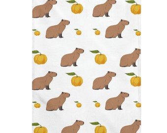 Capybara Plüsch Fleecedecke: Kuscheliger Samt mit Yuzu