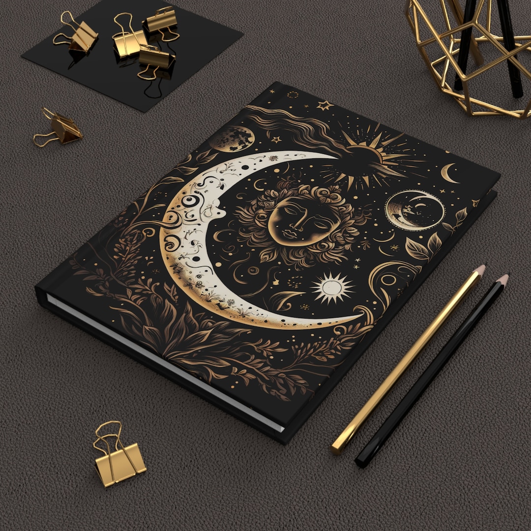 Mystical Floral Sun Moon Stars Hard Cover Journal, Dream Journal ...