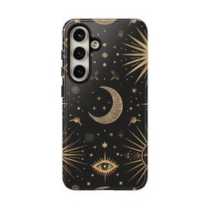Boho Celestial Moon Phone Case: Mystical Stars Protective Cover