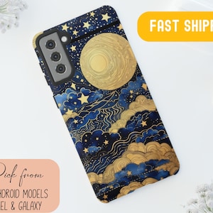 Mystisk sol, måne, stjärnor, telefonskal: Fairycore Astrologi Samsung Iphone Pixel-modeller