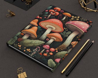 Dziennik botaniczny o grzybach w twardej oprawie: Cottagecore Dream Diary