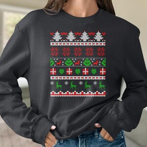 Reindeer Christmas Tree Funny Ugly Christmas Sweatshirt Men, Christmas Vacation Holiday Sweater, or Women, Ugly Sweater Party