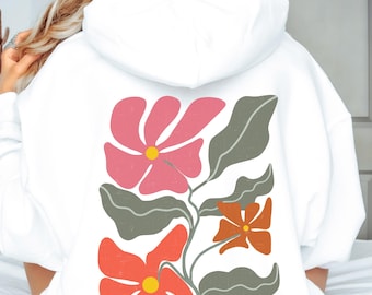 Felpa con cappuccio You Are Enough: pullover ispiratore floreale retrò