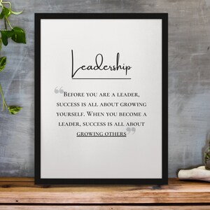 Leadership Quote Home Office Decoratve Wall Art, Printable Wall Art, Motivational Quote, Inspirational Quotes, Office Wall Art, Home Decor
