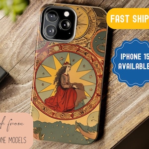 iPhone 15 Pro Pro Max Vintage Tarot Card Aesthetic Phone Case - iPhone 11 12 13 14 Pro/Pro Max available