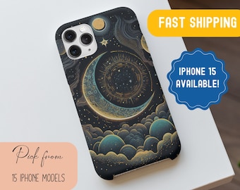 Celestial Sun, Moon & Stars iPhone Case – Mystical Zodiac Design