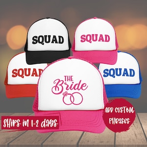 Custom PARTY HATS, Bachelorette Hats/ Bachelor Party Hat, Personalized Crew Hat, Custom Girls Trip Hats, Trucker Caps, Vintage trucker hat
