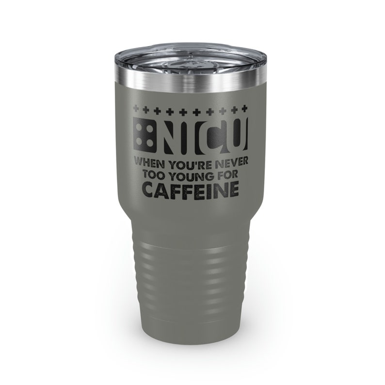 NICU Kosmetiktasche Für Krankenschwestern – Mit Spruch 'Never Too Young For Coffee', 23,5x17 Cm