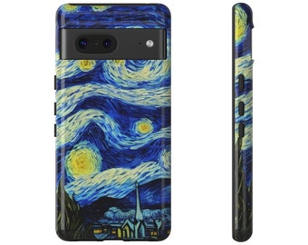 Custodia per telefono Starry Night: arte astratta, design lunare per modelli Samsung Galaxy iPhone Google Pixel