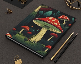 Dziennik Cottagecore Mushroom w twardej oprawie: Botanical Forest Design