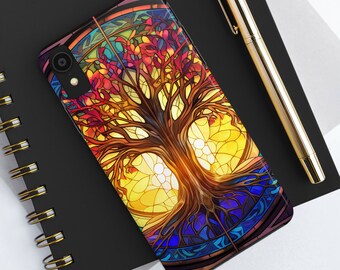 Cottagecore Stained Glass Tree of Life iPhone Case