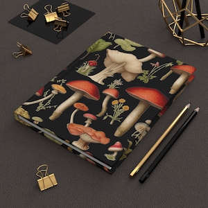 Cottagecore Mushroom Hardcover Journal: Botanical Nature Diary