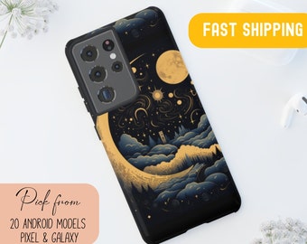 Custodia per telefono Cottagecore Moon Stars: Astrologia floreale mistica