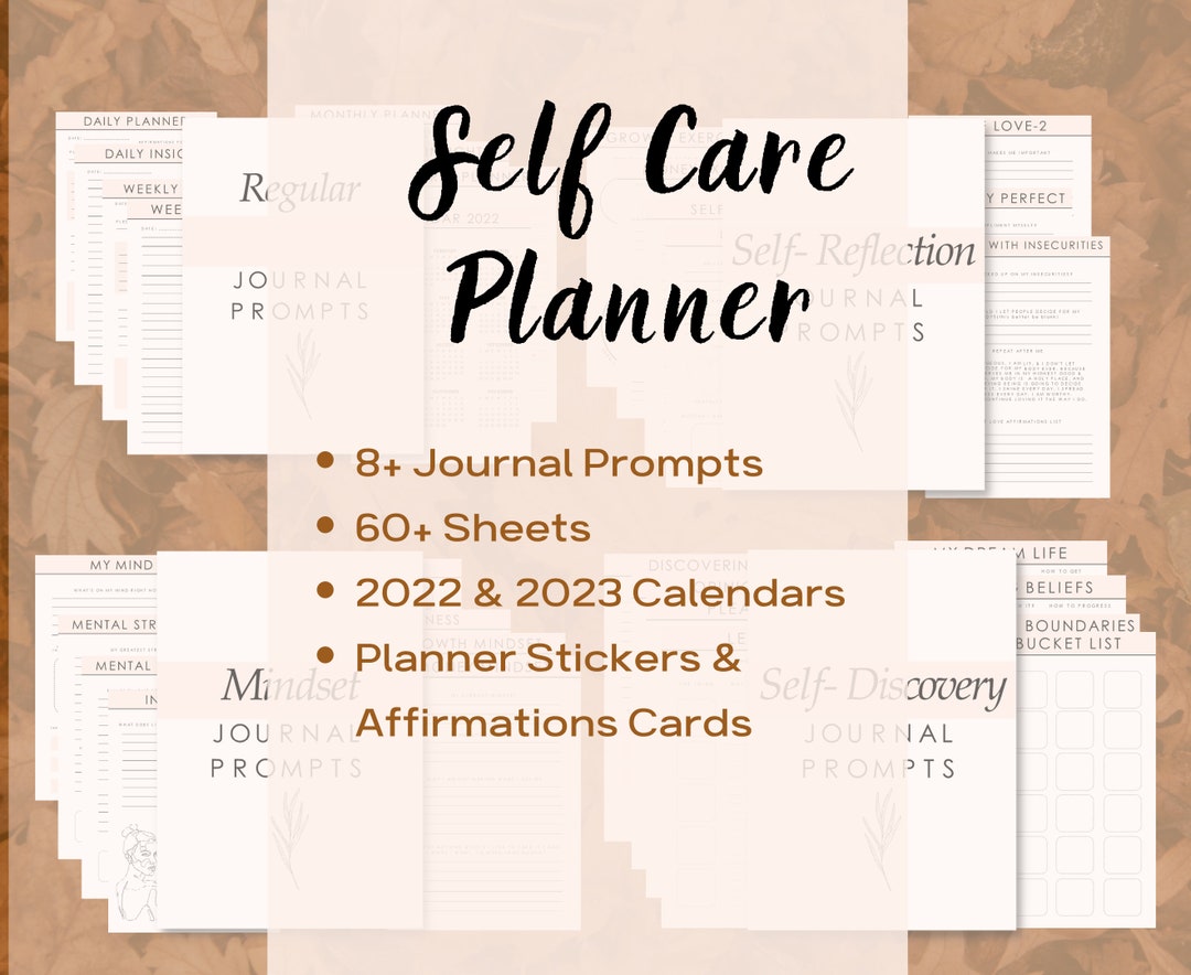Self Care Planner Bundle: Wellness Journal, Mood Tracker (printable) - Etsy