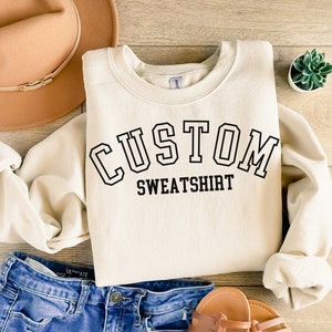 Custom College Letter-sweater: gepersonaliseerde Varsity-ronde hals