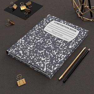 Back to School Hardcover Composition Notebook, Aesthetic Matte Journal, Lined Notebook, Mindfulness Journal, Reading Journal