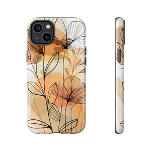 Boho Floral Abstract Minimalist Phone Case Samsung Galaxy S23 S22 S21 iPhone 15 14 13 12 Pro Max Google Pixel 6 7 8 pro