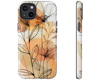Boho Floral Phone Case: Abstract Minimalist Design