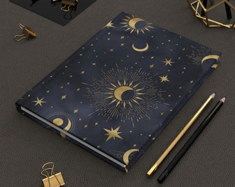 Celestial Sun Moon Stars Hardcover Journal: Dark Academia Dream Diary