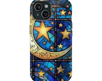 Celestial Moon Stained Glass MagSafe iPhone Case