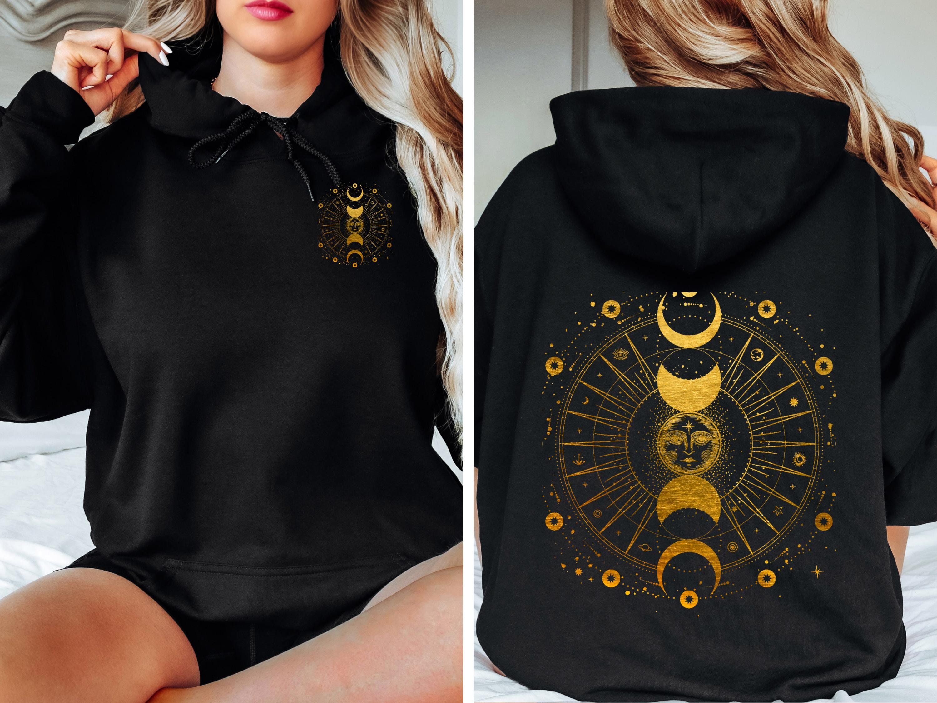 Moon Phases Hoodie: Whimsigoth Celestial Tarot Sweatshirt - Etsy