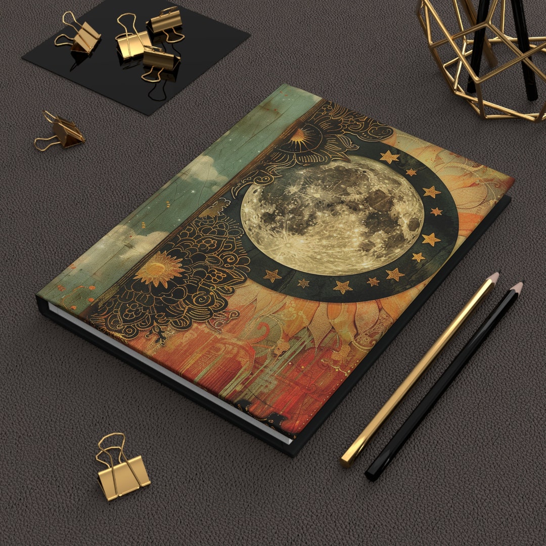 Cottagecore Moon Journal: Celestial Floral Hard Cover Notebook - Etsy