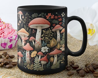 Mushroom Coffee Mug: Cottagecore Botanical Tea Cup