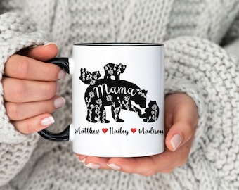 Personalized Mama Bear Coffee Mug, Mother's Day Gift