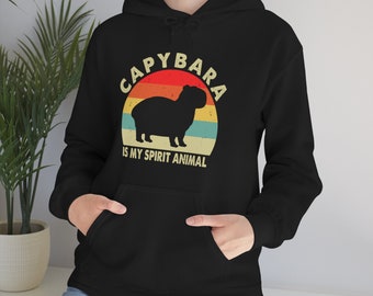 Capivara é meu espírito animal com capuz - Moletom unissex de algodão misto