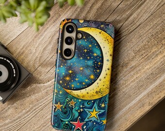 Celestial Moon and Stars Tough Phone Case