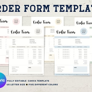 Editable Custom Order Form Template, Small Business Order Forms, Customer Order Form Printable, Canva Oder Form