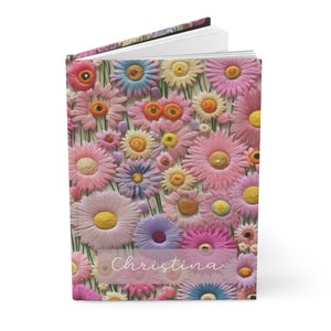 Diário de Sonhos de Flores Silvestres: Caderno de Capa Dura com Flores em Tons Pastel imagem 6