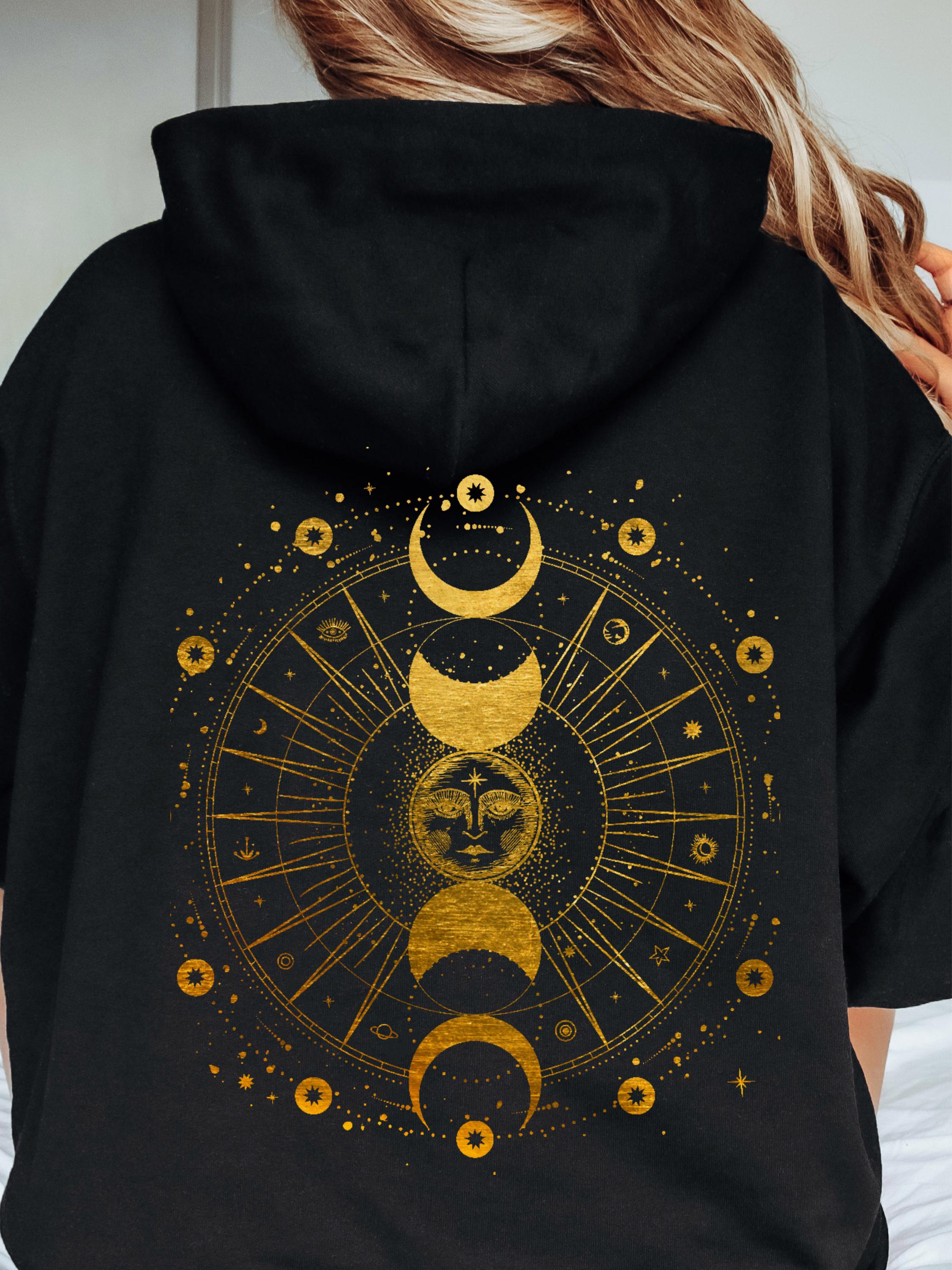 Moon Phases Hoodie: Whimsigoth Celestial Tarot Sweatshirt - Etsy