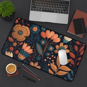 Cottagecore Floral Desk Mat, Botanical Mousepad, Custom Mouse Pad, Cute Wild flower Deskmat, Forest Aesthetic Desk Mat