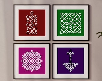 Kolam Art Print | South Indian Rangoli Wall Art | Traditional Pulli Kolam Decor | Tamil Folk Art | Desi Indian Home Decor | Digital Download