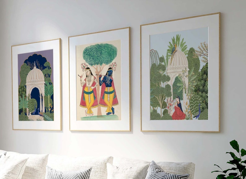 Mughal Art Print Set, Indian Folk Decor (Digital Download) image 3
