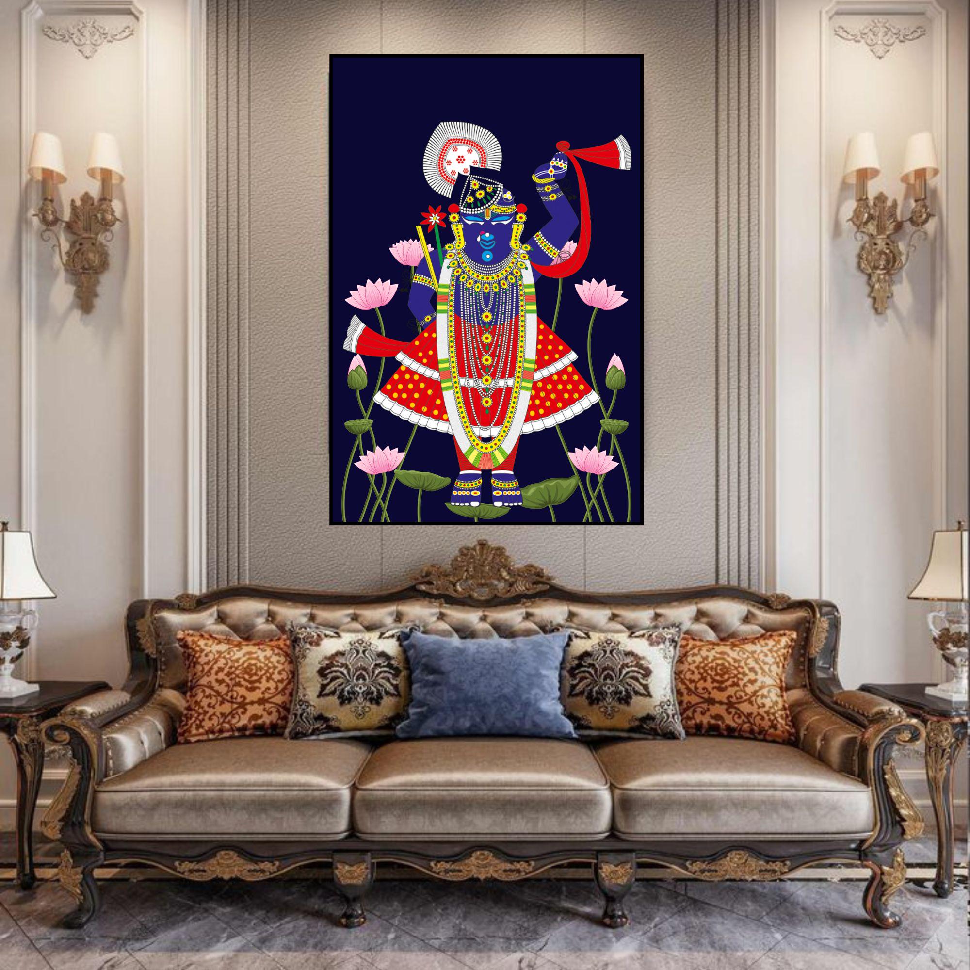 Shrinath Ji Pichwai Painting, Indian Folk Art (digital Download