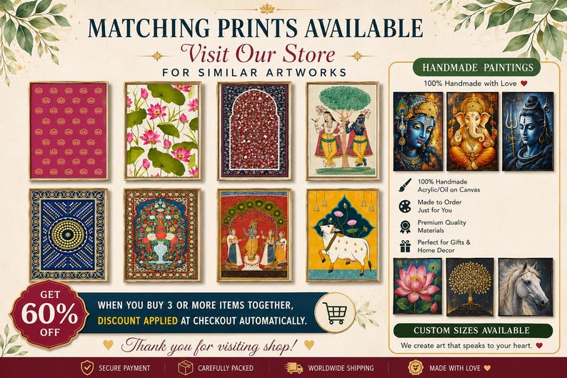 Mughal Wall Art Print, Vintage Botanical Poster, Persian Garden Decor, Indian Heritage Wall Art, Maximalist Printable, Digital Download image 4
