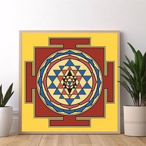 SRI YANTRA | Shri Chakra | Arte de Geometria Sagrada | Arte de Yoga e Meditação | Arte de Parede Digital para Impressão | Download Instantâneo