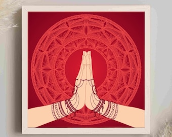 Namaste Yoga Print, Bohemian Meditation Wall Art (Digital Download)