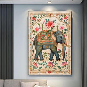 Indian Folk Art, Indian wall decor, Floral PrintsIndian Art, Nature Poster Prints, Living Room Decor, Printable wall art, Animal Poster