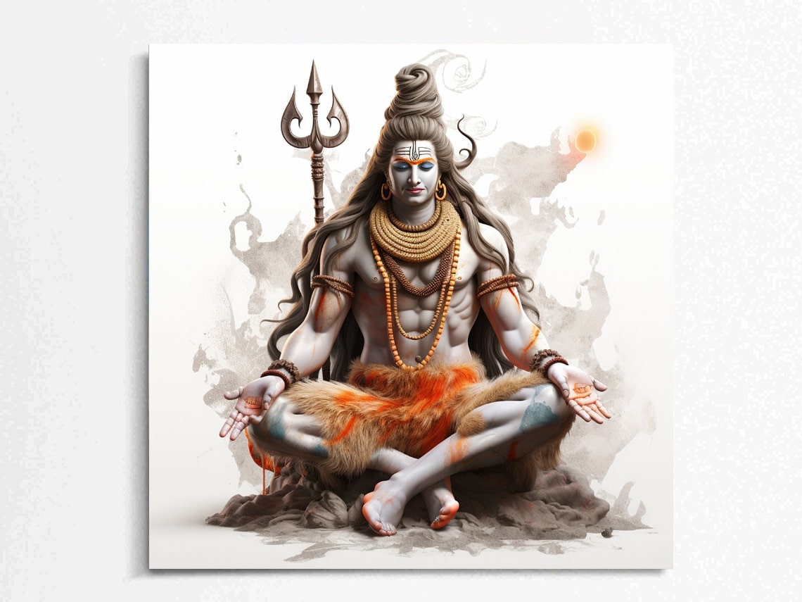 Lord Shiva Print, Shiva Wall Art, Indian God Wall Art, Hindu Wall Art ...